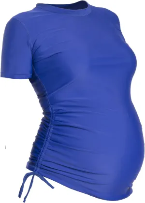 Oceanlily UV Protection 50 UPF Long Sleeve Maternity Swim Shirt - Women's Swimsuit Coverup - Ruched Rash Guard