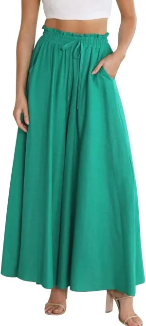 ODIZLI Women Palazzo Wide Leg Pant with Pockets Casual Loose Flowy Pants Solid Color/Floral Print