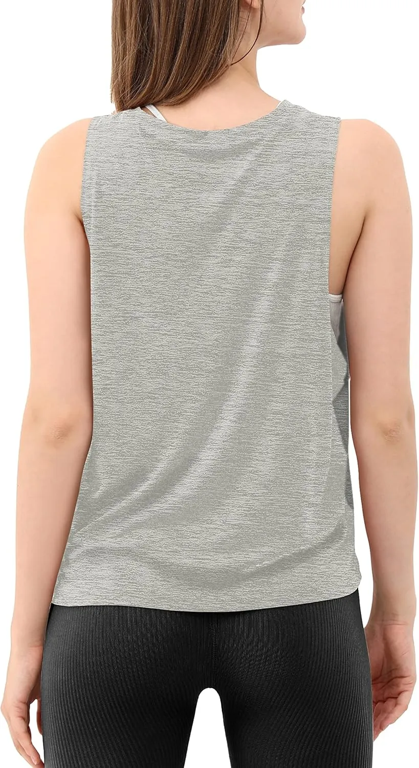 ODODOS 3-Pack Loose Tank Tops for Women Sleeveless Gym Athletic Workout Tops Yoga Shirts