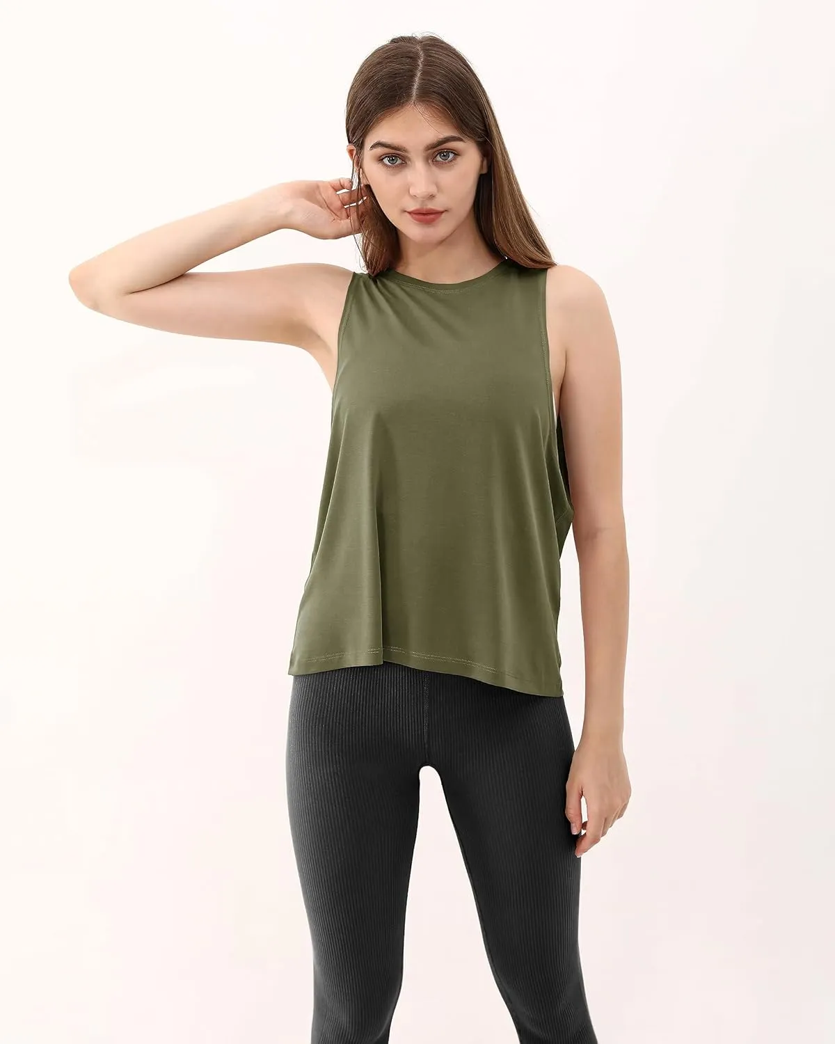 ODODOS 3-Pack Loose Tank Tops for Women Sleeveless Gym Athletic Workout Tops Yoga Shirts