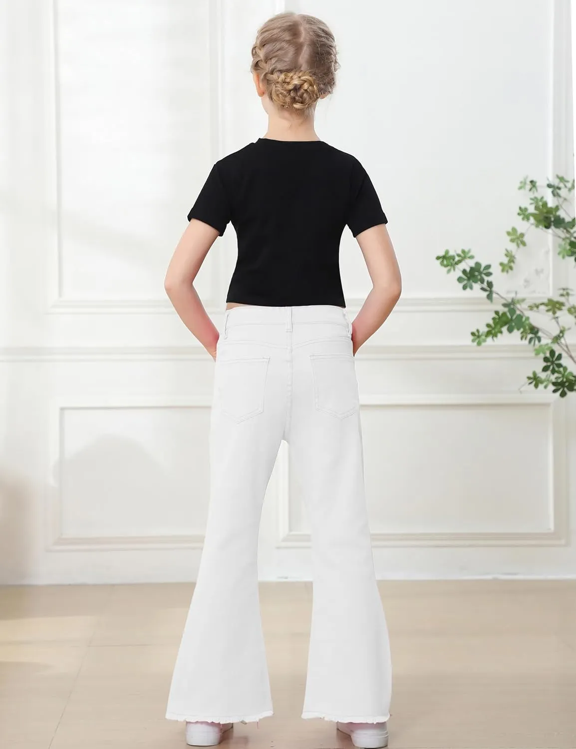 OeyFnbmO Birthday Gifts for Girls Flare Pants High Waisted Bootcut Stretch 70s Bell Bottom Jeans