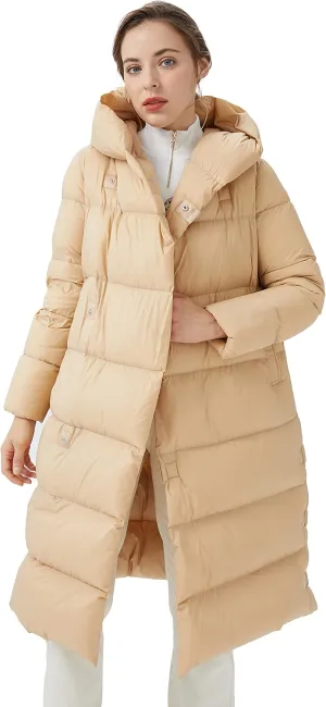 Orolay Womens Puffer Down Jacket Long Winter Coat with Warm Hood