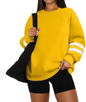 Oversized Sweatshirt For Women Trendy Hoodie Pullover Crewneck Long Sleeve Solid Fall Winter Clothes 2024