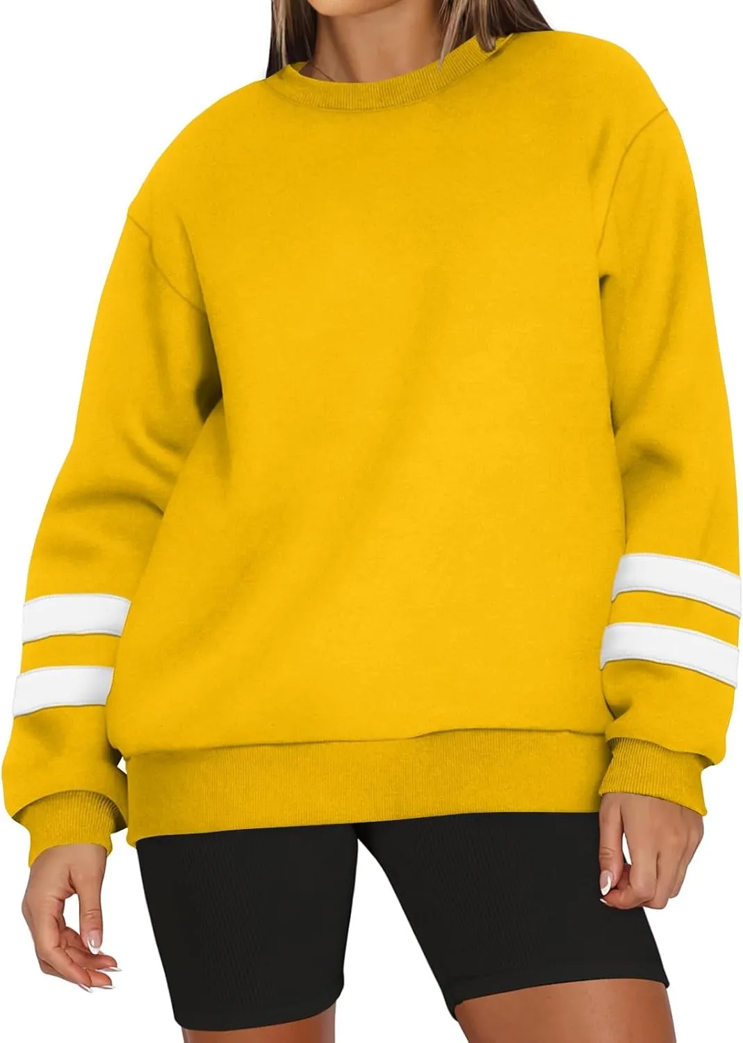 Oversized Sweatshirt For Women Trendy Hoodie Pullover Crewneck Long Sleeve Solid Fall Winter Clothes 2024