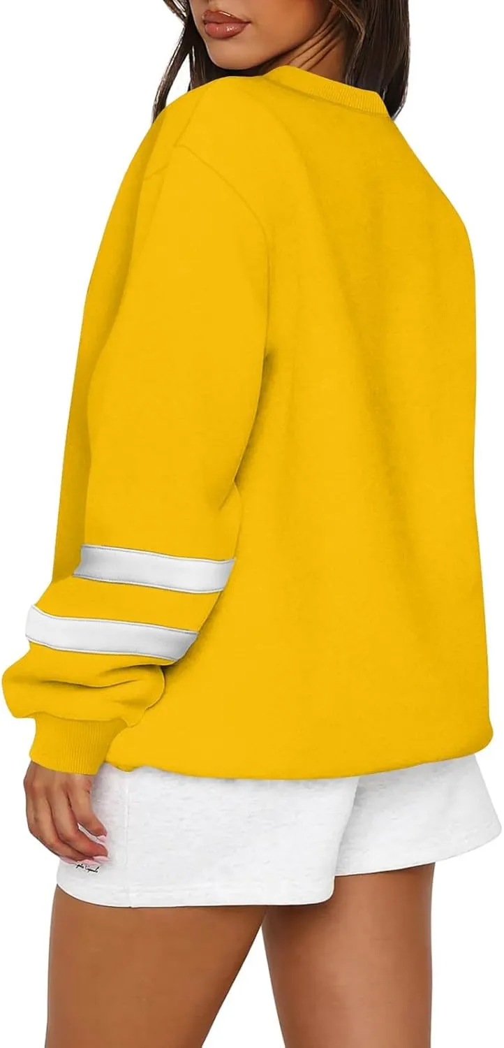 Oversized Sweatshirt For Women Trendy Hoodie Pullover Crewneck Long Sleeve Solid Fall Winter Clothes 2024