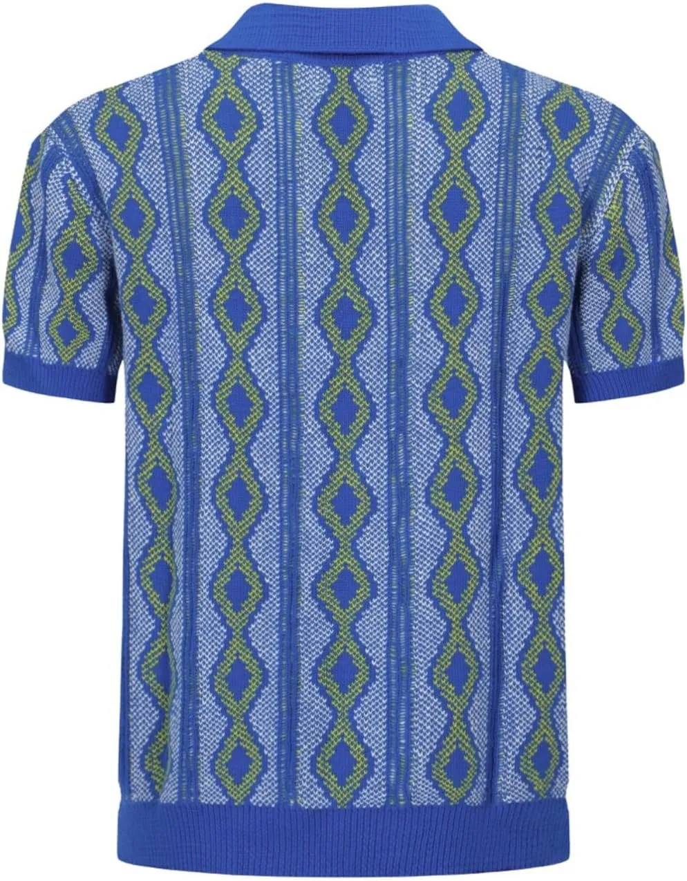 OXKNIT Men's Polo Shirts 60s Vintage Shirts Knitted Retro Polo Shirts Short Sleeve V-Neck Summer Shirt