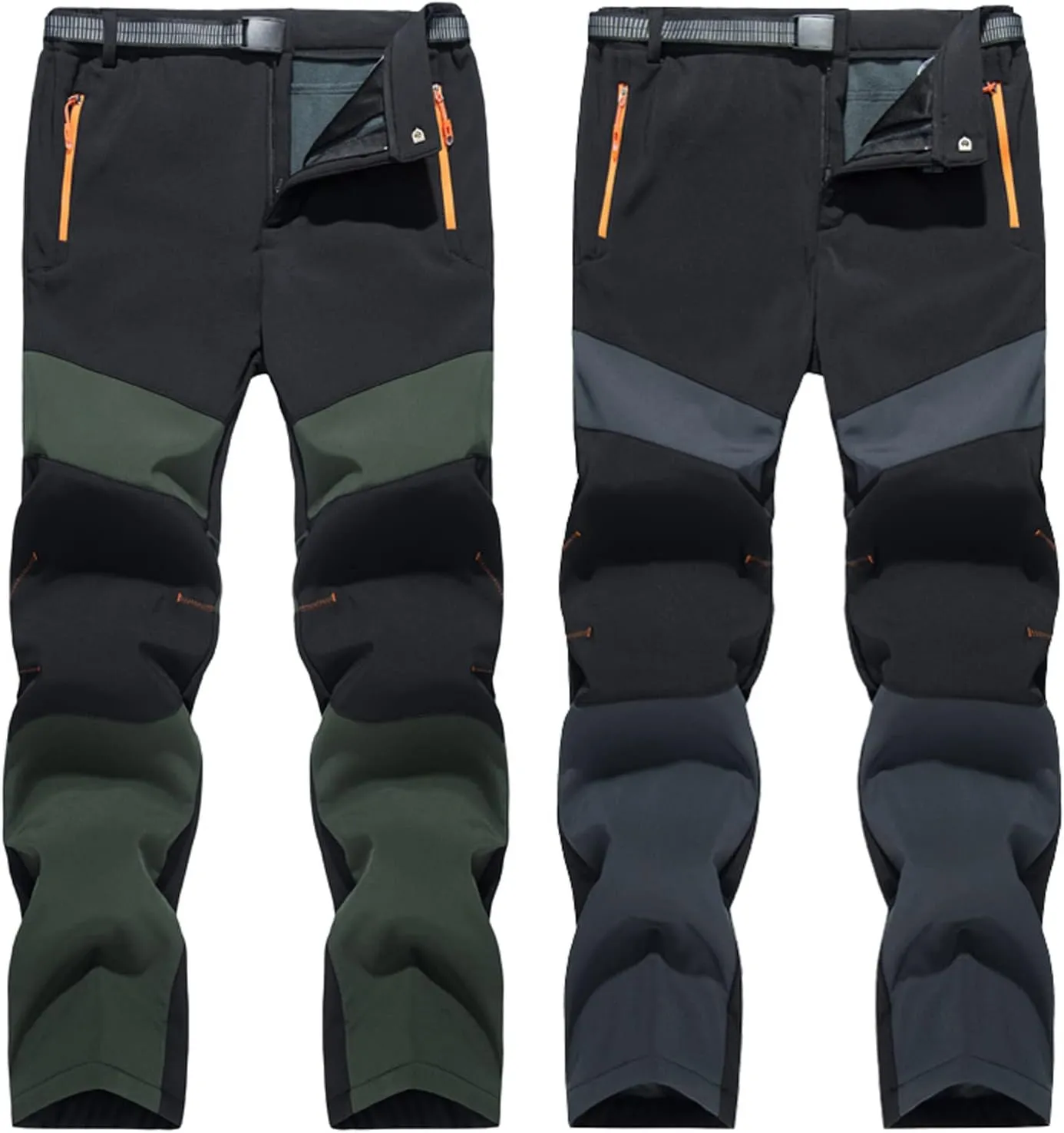 Patchwork Pants for Men Athletic-Fit Plush Thickened Assault Pants Stylish Waterproof Athletic Climbing Trousers