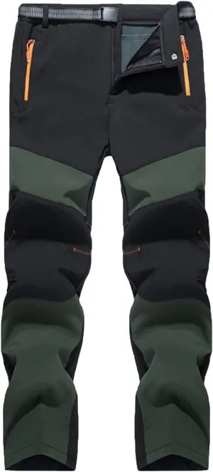 Patchwork Pants for Men Athletic-Fit Plush Thickened Assault Pants Stylish Waterproof Athletic Climbing Trousers