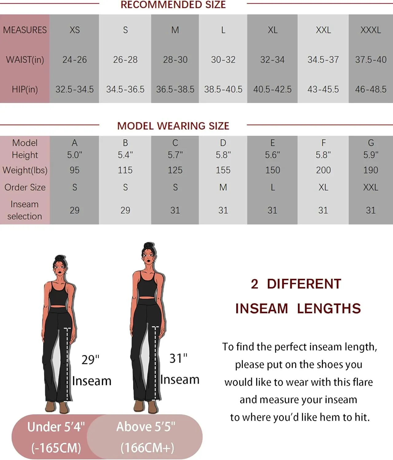PINSPARK Womens Flare Yoga Pants Ribbed Bootcut Leggings High Waisted Flares Bottom Workouts Pants with Pockets