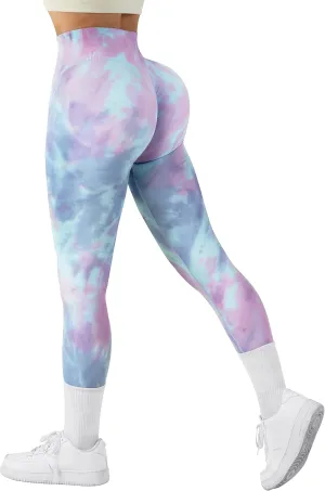 RXRXCOCO Womens High Waist Tummy Control Leggings Ruched Butt Lift Yoga Pants Workout Tights