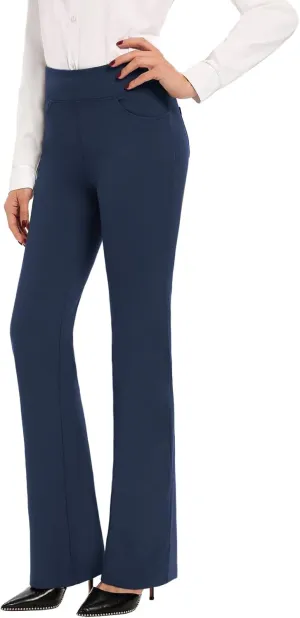 SEVEGO 29"/31"/33"/35" Inseam Women's Bootcut Yoga Dress Pants High Waist Stretch Work Pants Petite, Regular, Long, Tall