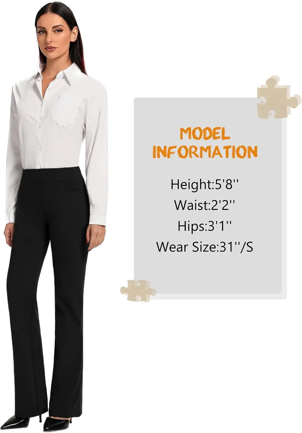 SEVEGO 29"/31"/33"/35" Inseam Women's Bootcut Yoga Dress Pants High Waist Stretch Work Pants Petite, Regular, Long, Tall