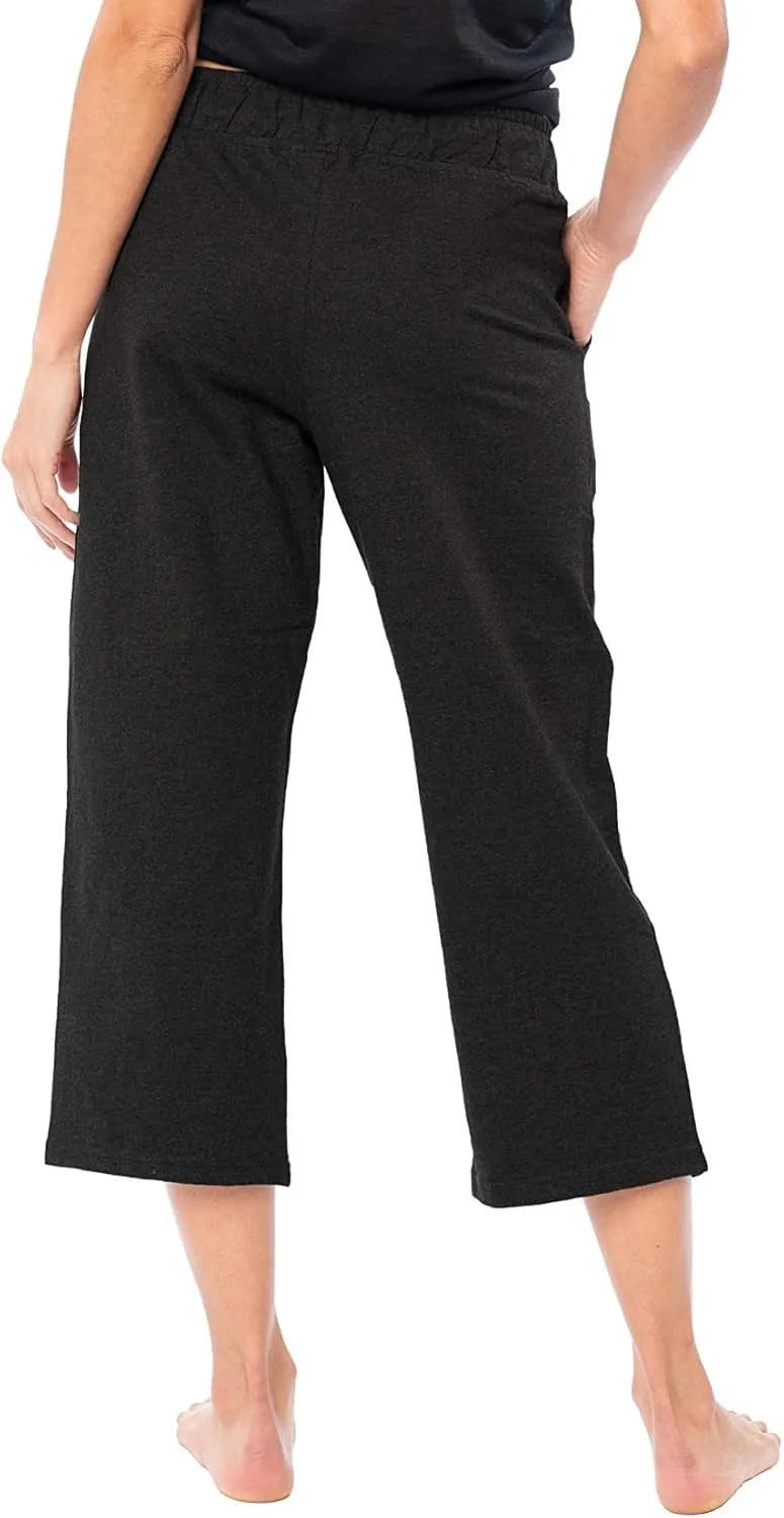 Sexy Basics Women's 3 Pack Drawstring Pants | French Terry Cotton Capri Bottoms