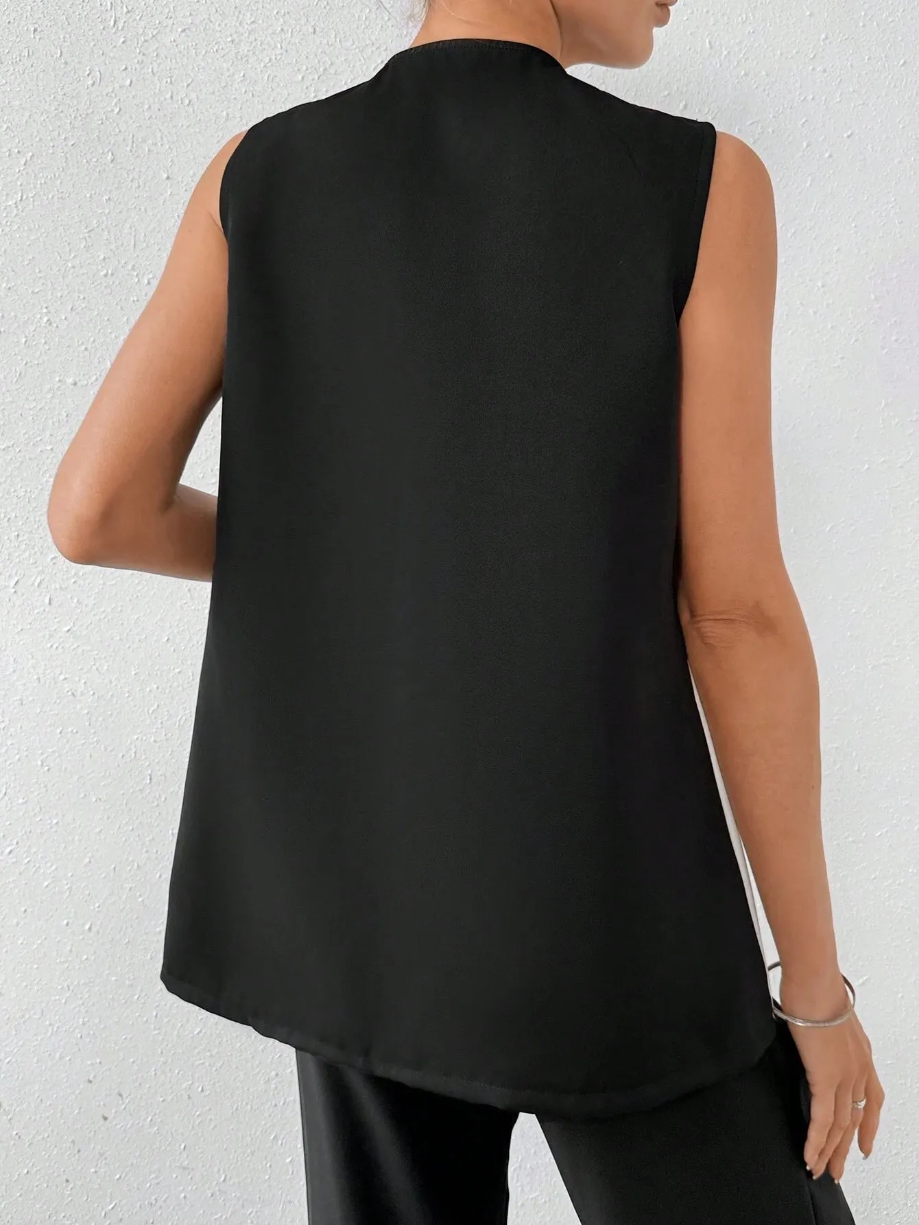 SHEIN Clasi Women's Sleeveless Color Block Blazer Jacket