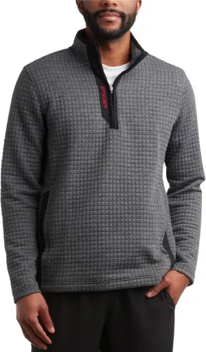 Spyder Mens Quarter Zip Pullover Sweatshirt - Grid Fleece Sweater Workout Shirts for Men - Quarter Zip Pullover Men Apparel
