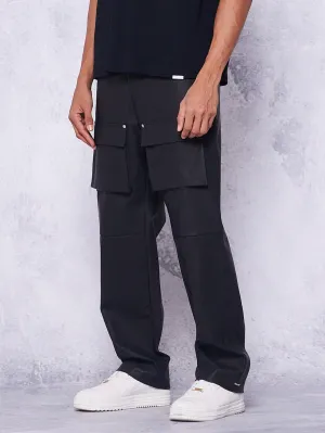 Straight Leg Pu Cargo Trouser