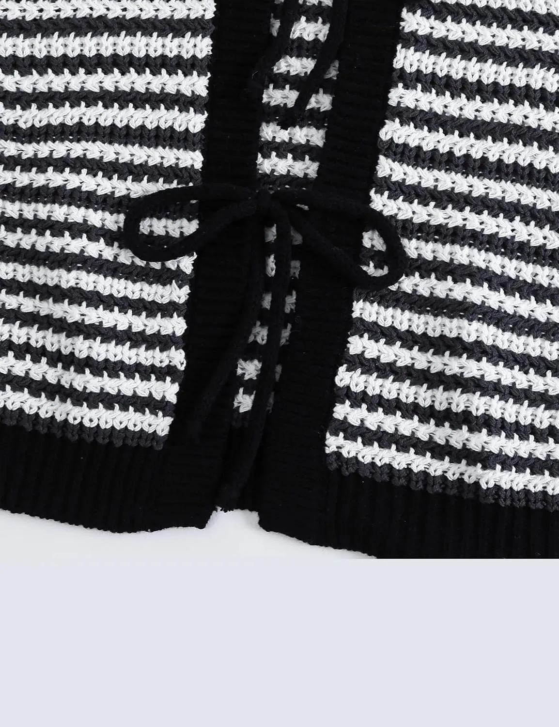Sweater Vest Women Casual Sleeveless Crochet Tops Color Block Tie Back Knit Tank Tops