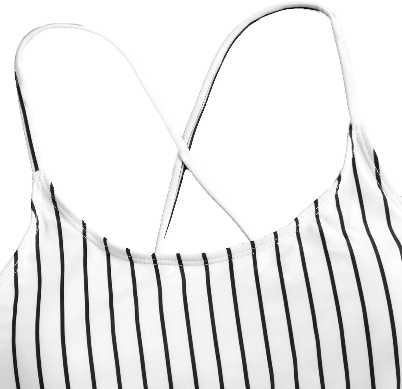 SweatyRocks Women's Bathing Suits Striped Criss Cross Bikini Set High Waisted Swimsuits