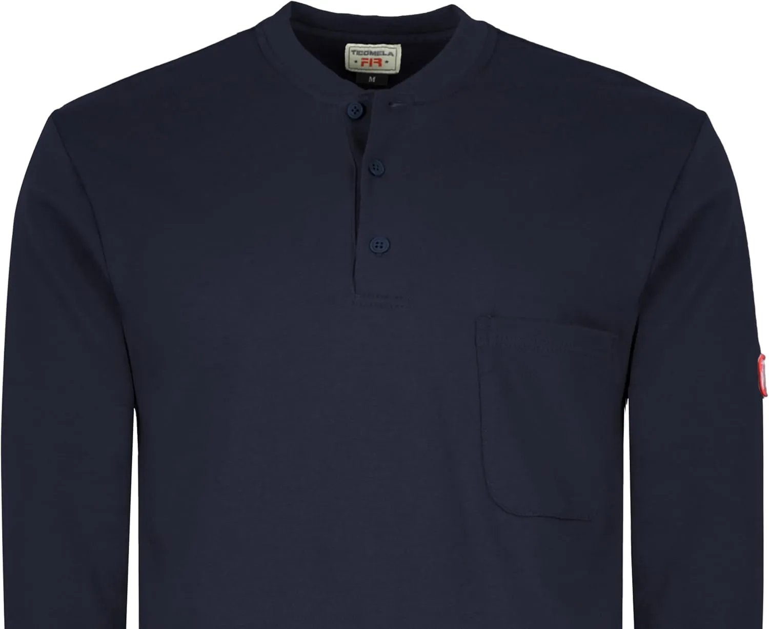 TICOMELA FR Shirts for Men Flame Resistant Shirt NFPA2112/CAT2 7oz Fire Retardant Men's Long Sleeve Henley Shirts