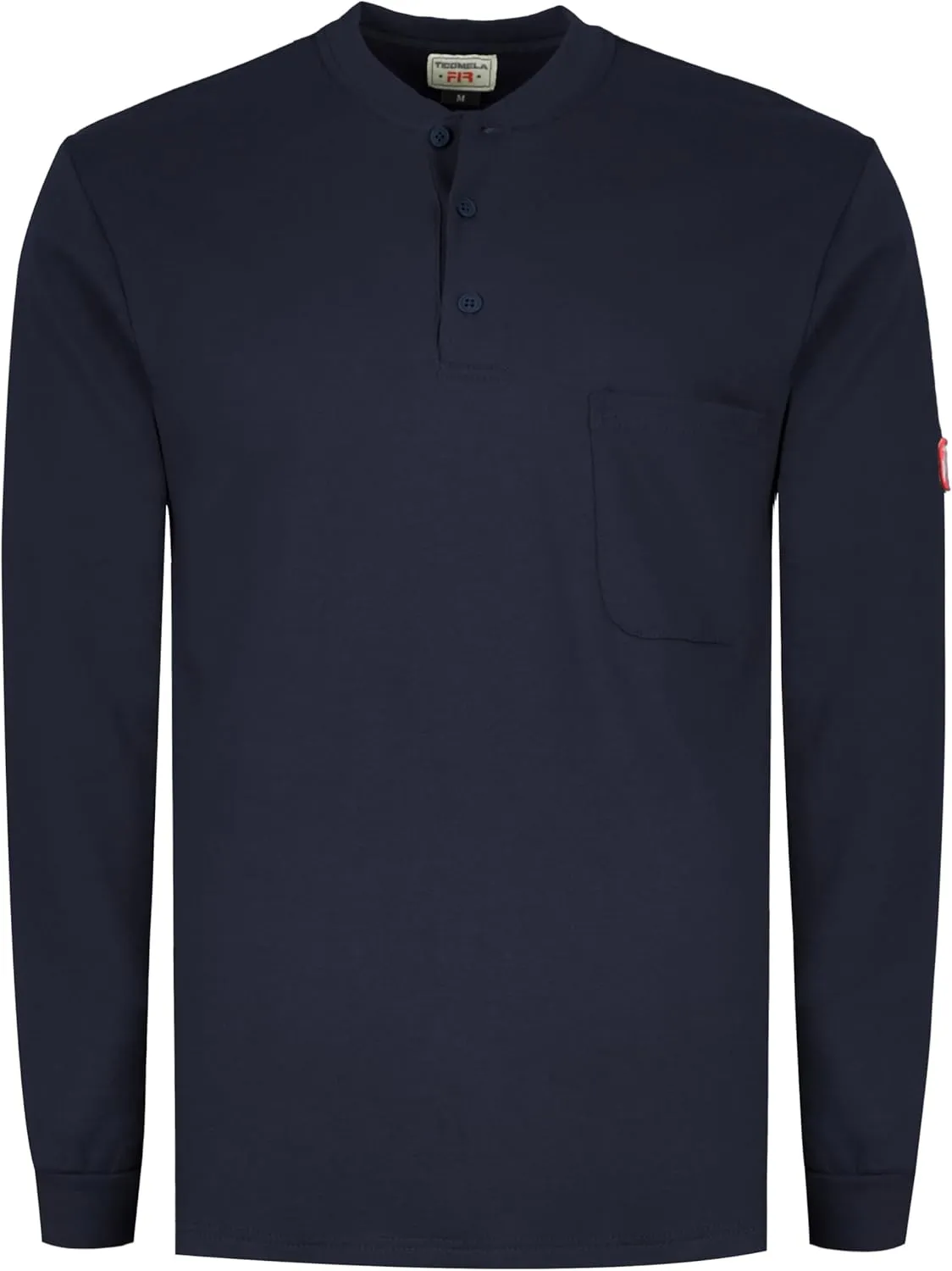 TICOMELA FR Shirts for Men Flame Resistant Shirt NFPA2112/CAT2 7oz Fire Retardant Men's Long Sleeve Henley Shirts