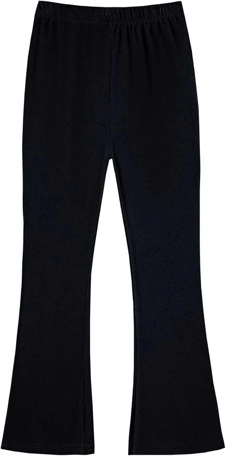 Toddler Girl Flare Pants Leggings for Girls Black Fleece Lined Warm Bell Bottoms Leggings Wide Leg Pants