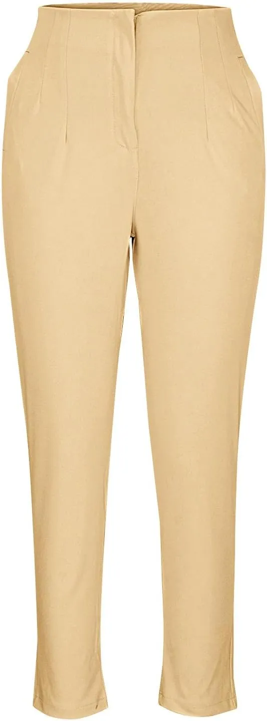 Uillui Dressy Pants for Women High Waist Slim Fit Straight Leg Pants Business Casual Work Office Pants Stretch Yoga Trousers