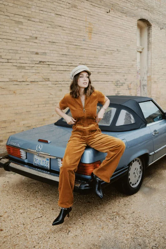 Utility Jumpsuit - Golden Brown