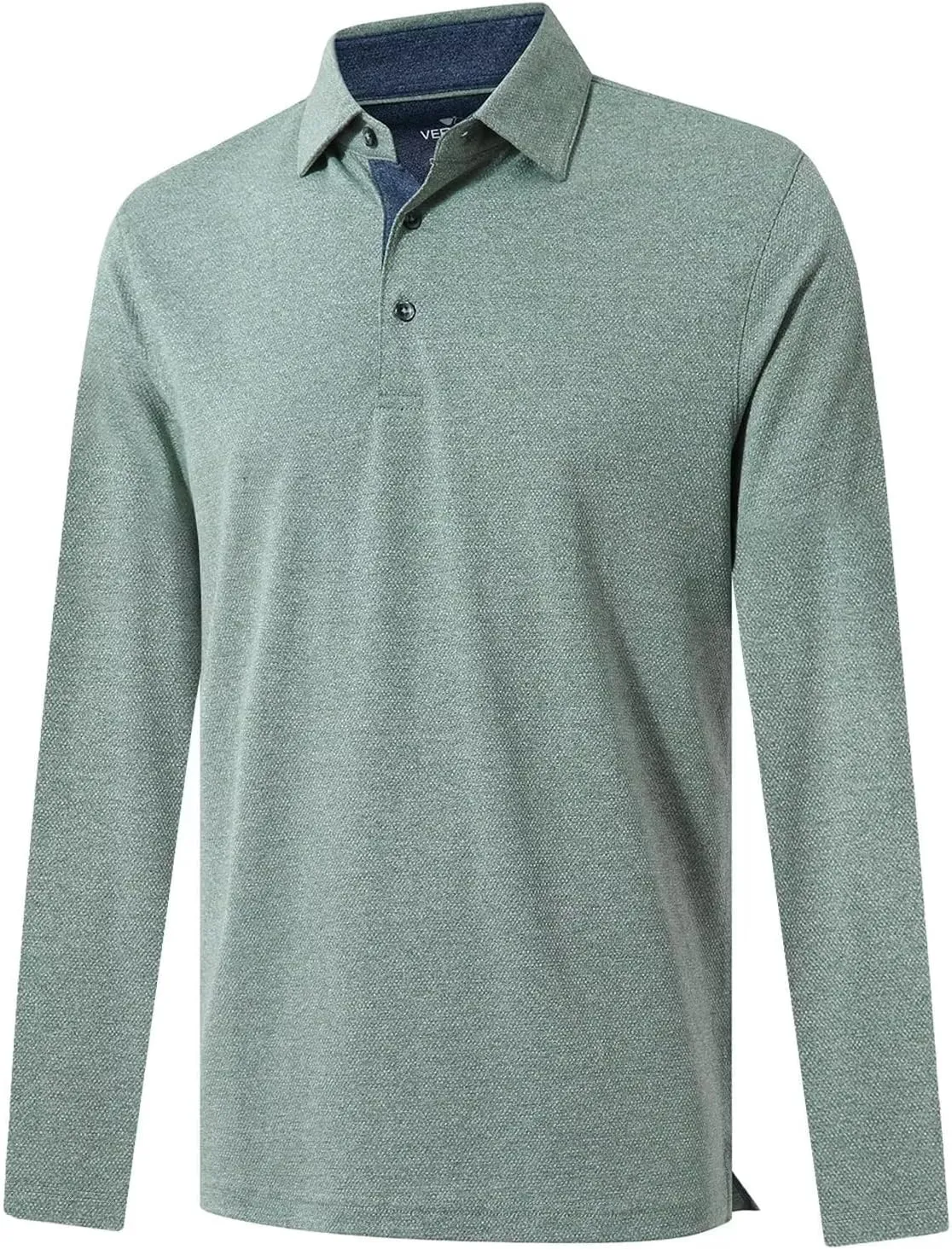 VEBOON Men's Polo Shirts Long and Short Sleeve Cotton Blend Heather Moisture Wicking Casual Collared Shirts