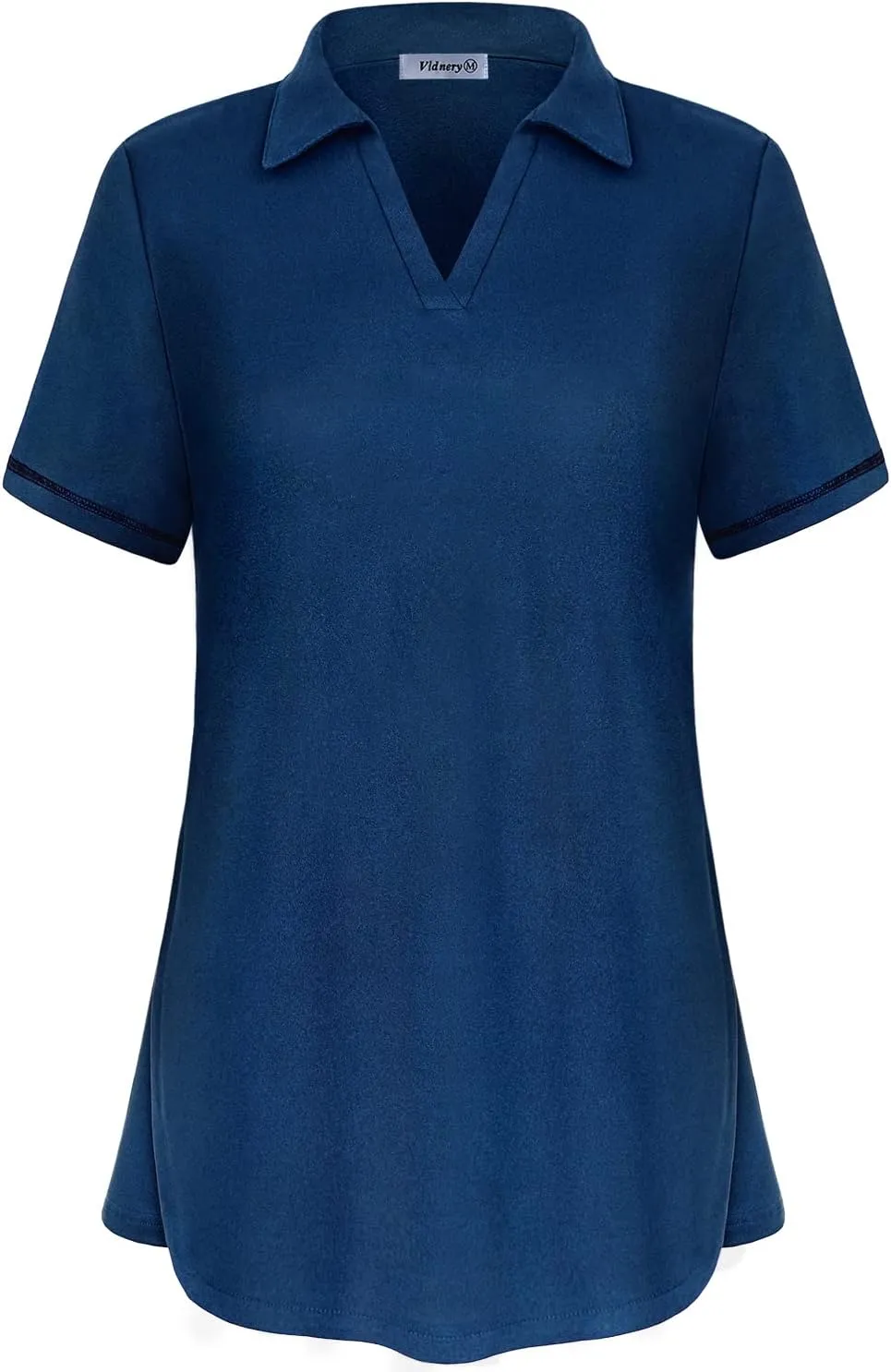 Vldnery Women's Golf Shirts Short Sleeve v Neck Loose Fit Plain Workout Tennis Polo T-Shirts