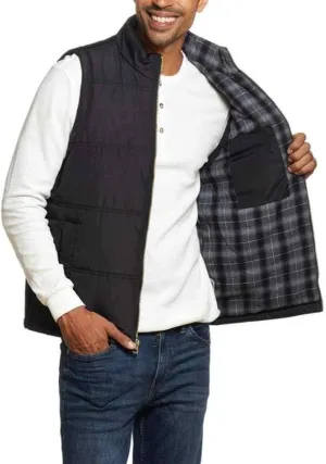 Weatherproof Vintage Men's Basic Puffer Vest, Black, XX-Large