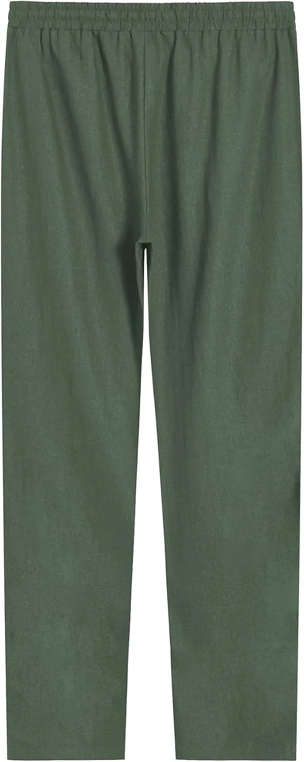 Weintee Women's 34" Inseam Tall Linen Pants with Pockets