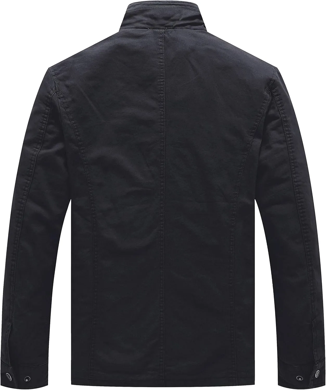 WenVen Men's Lightweight Military Style Jacket Twill Cotton Windbreaker