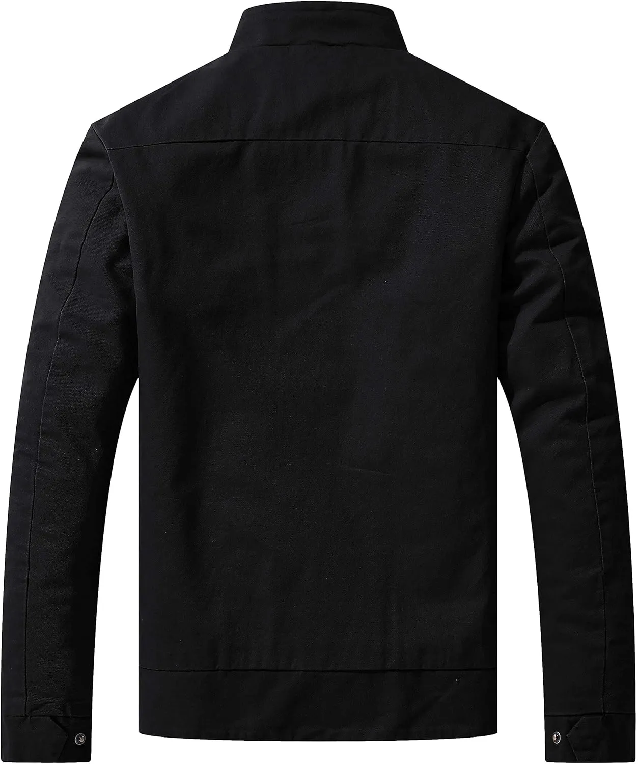 WenVen Men's Spring Cotton Military Jacket Casual Lightweight Canvas Field Coat