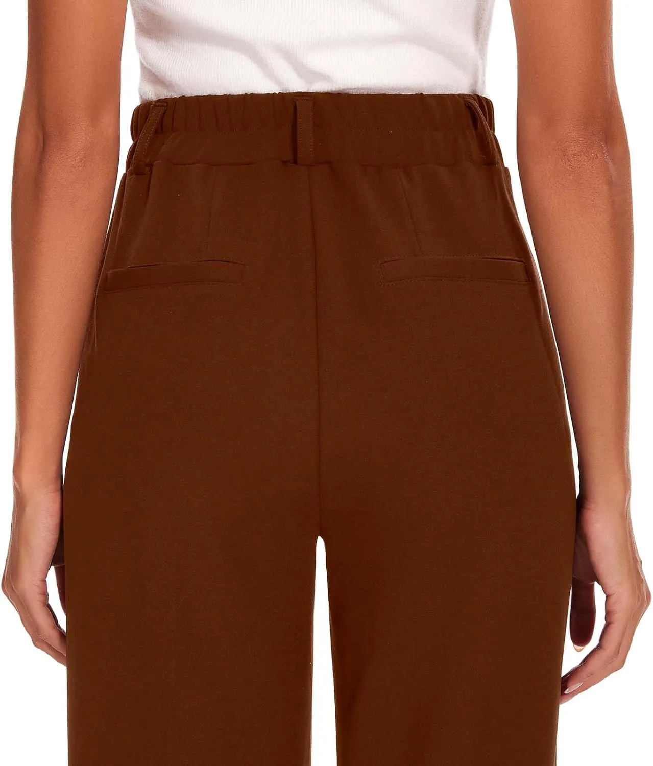 Wide Leg Dress Pants High Waisted Trousers Business Casual Work Pants with Pockets Women's Slacks for Office