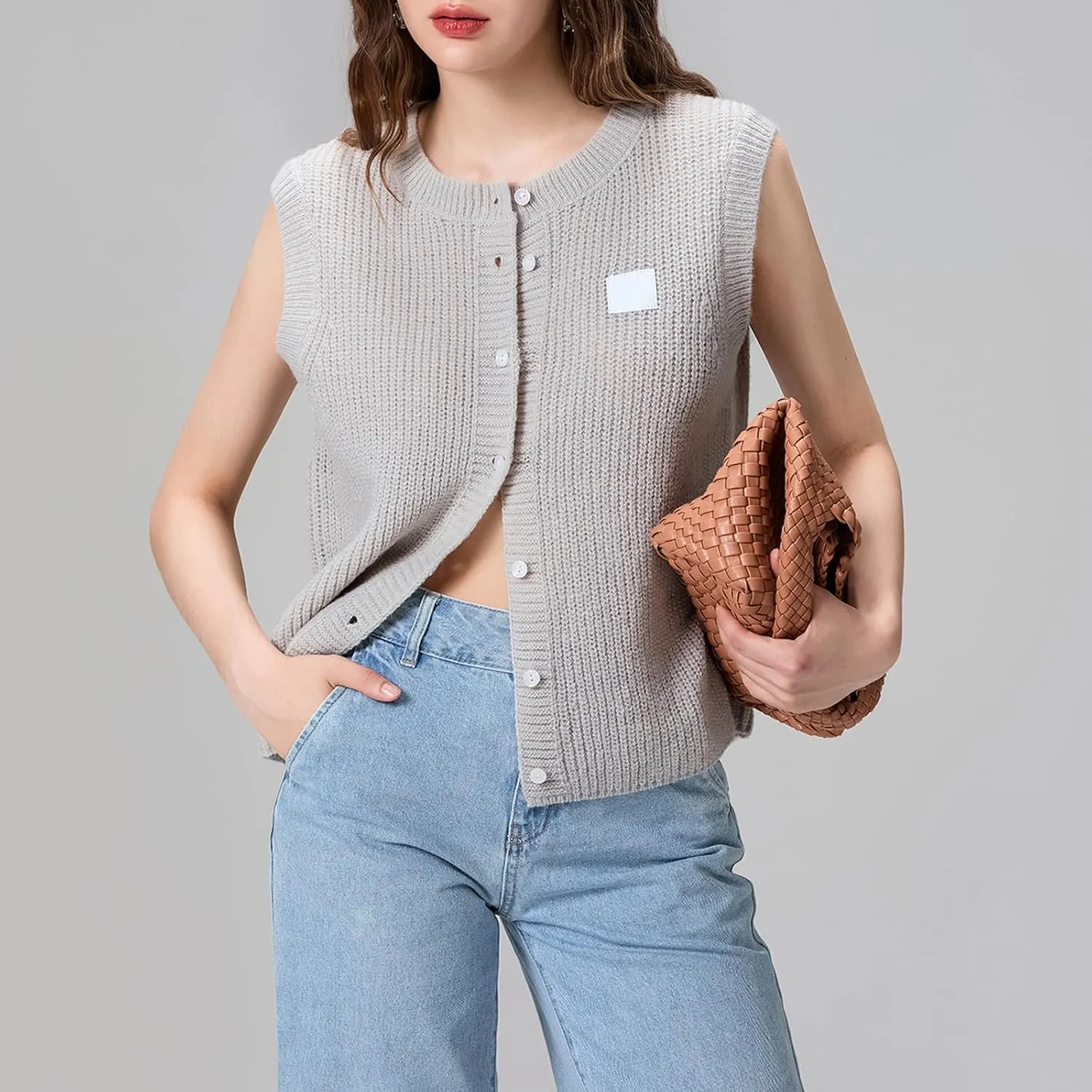 Women Button Down Going Out Trendy Tops Slim Fit Sleeveless Knitted Ribbed Sexy Vest Shirt Y2K Tank Tops