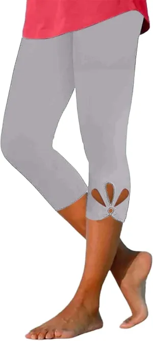 Women Capri Leggings 2025 Dressy Casual Summer Capris Comfy Knee Length Crop Pants Trendy Workout Compression Pants