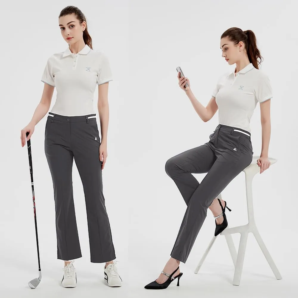 Women Golf Pants with Pockets Spring Summer 4-Way Stretch Lightweight Quick Dry Casual Pants Athletic UPF 50 