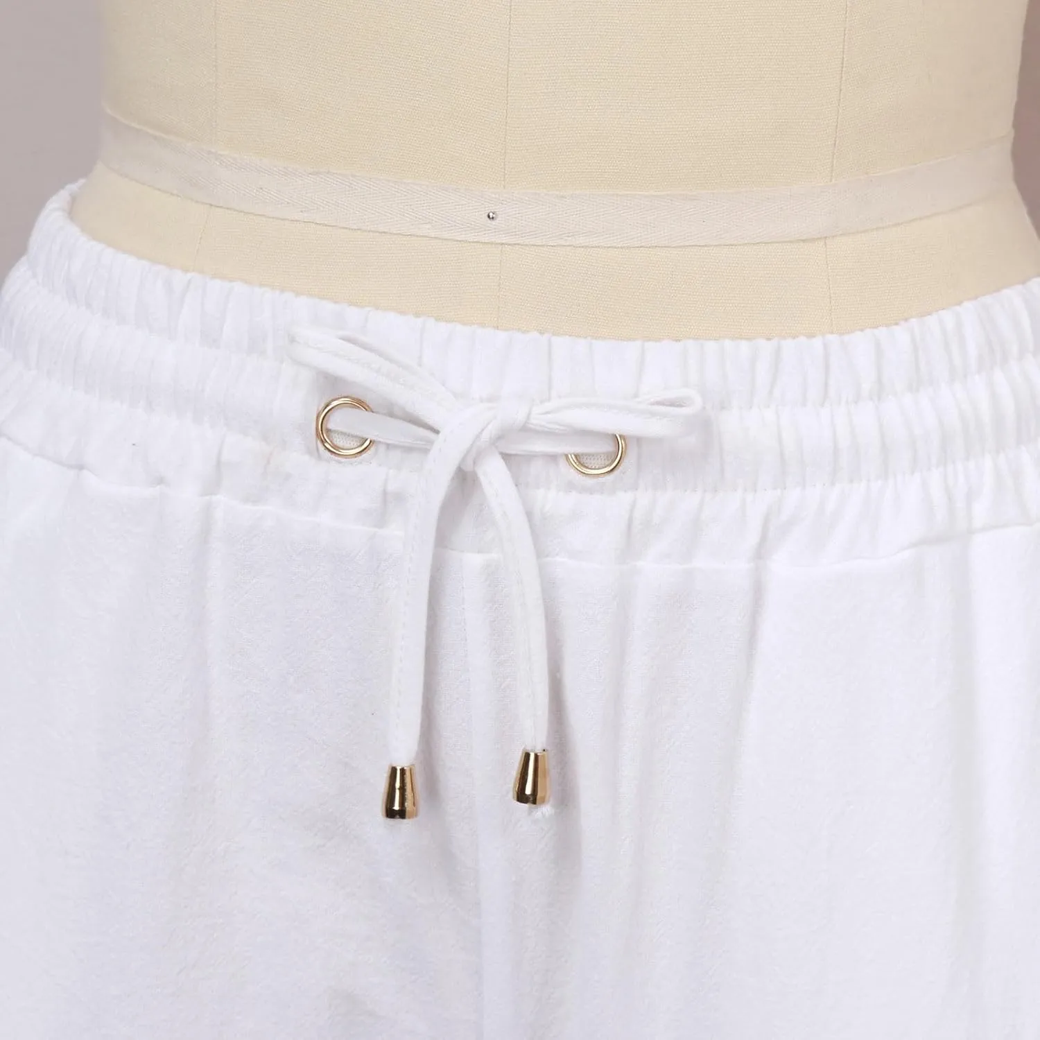 Women Linen Pants Casual Slim High Elastic Waist Color Sports and Linen Pants Summer Outfits for Women