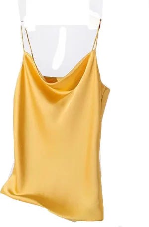 Women Satin Silk Tank Tops Summer Sexy Spaghetti Strap Tops Sleeveless Camisole Camis Vest