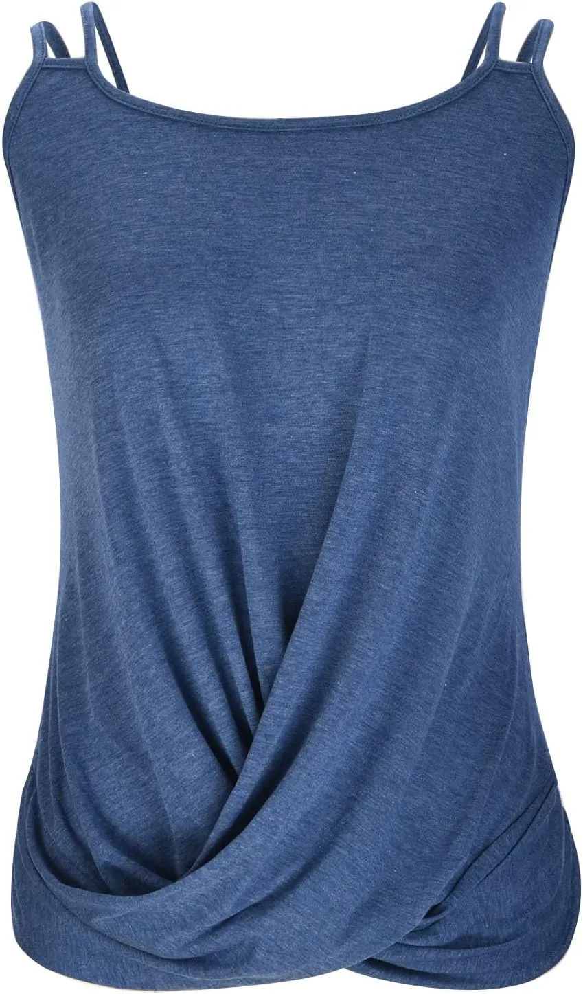 Women Summer Cami Trendy Casual Solid Design Camisole Top Round Neck Loose Fit Camisole Going Out Party Tank Tops