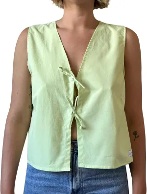 Women Y2K Tie Front Tank Tops Plaid Print Sleeveless V Neck Bow Tie Vest Tops Open Front Lace Up Tank Tops Streetwear