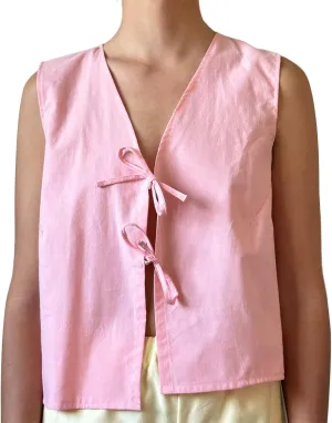 Women Y2K Tie Front Tank Tops Plaid Print Sleeveless V Neck Bow Tie Vest Tops Open Front Lace Up Tank Tops Streetwear