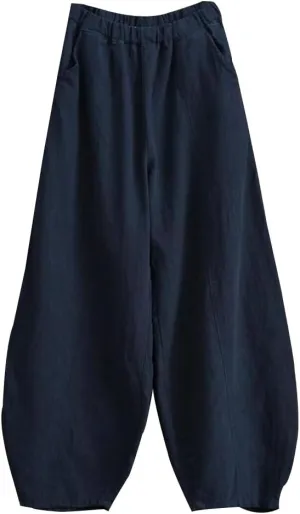 Womens Baggy Casual Cotton Linen Pants Loose Fit High Waist Solid Color Wide Leg Pants Summer Pants for Women 2024