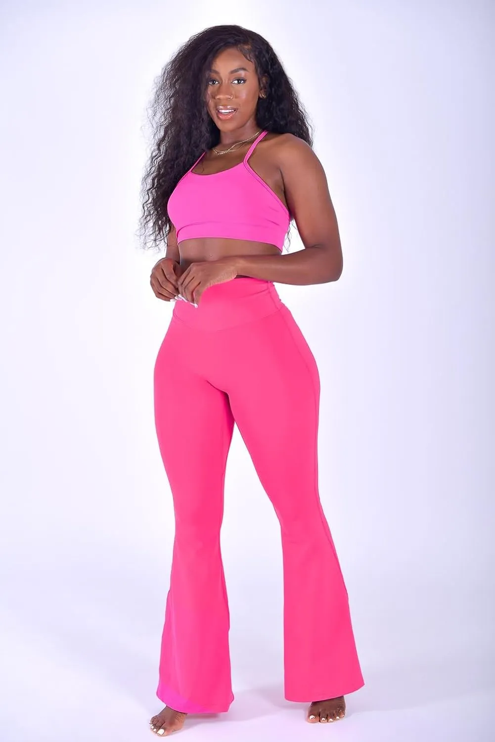 Womens Bootcut Yoga Pants Tummy Control Flare Leggings High Waist Crossover Lounge Bell Bottom Jazz Dress Baseball Pants