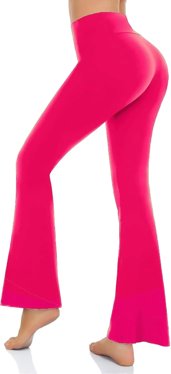 Womens Bootcut Yoga Pants Tummy Control Flare Leggings High Waist Crossover Lounge Bell Bottom Jazz Dress Baseball Pants
