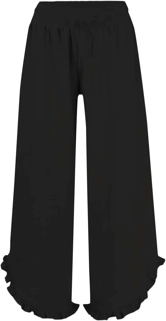 Womens Business Casual Linen Pants, 2025 Loose Fit Long Trousers 2025 Spring High Waist Knit Sweatpants with Pockets