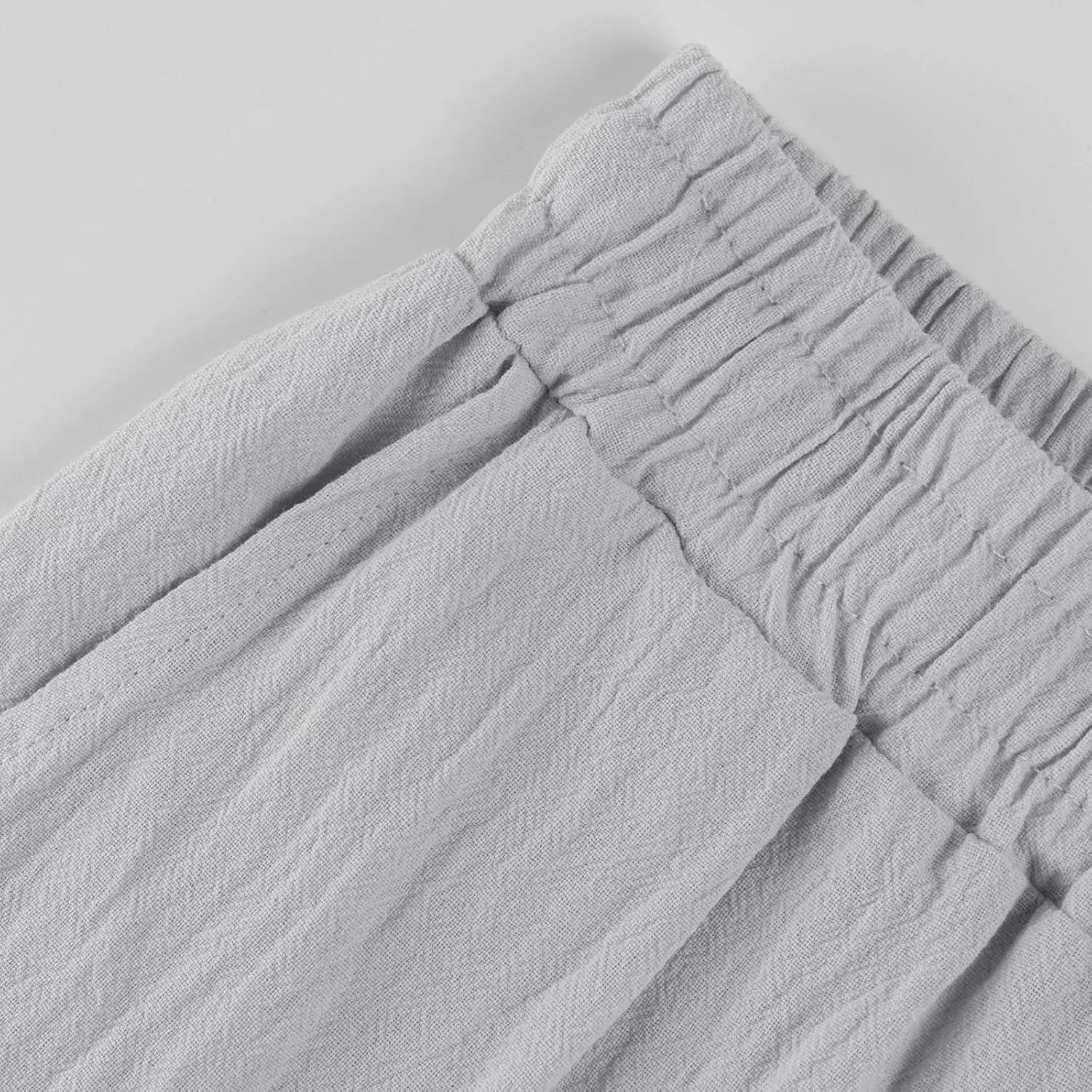 Women's Casual Cotton Linen Pants Drawstring High Waist Loose Fit Summer Pants Lounge Beach Trousers with Pockets