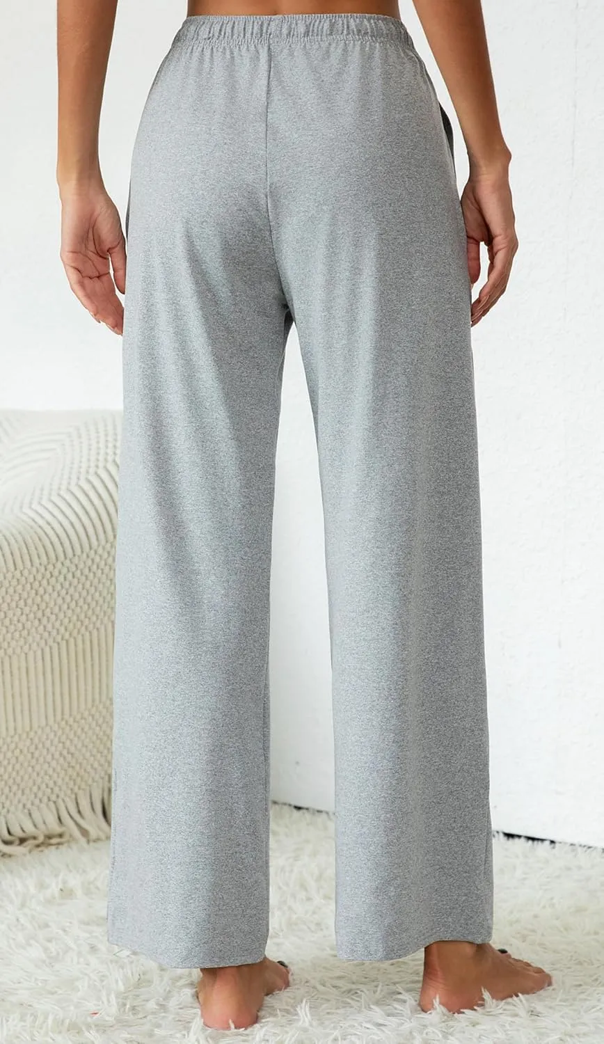 Womens Comfy Lounge Pants Loose Yoga Pant Drawstring Soft Pajama Pants with Pockets Regular and Plus Size