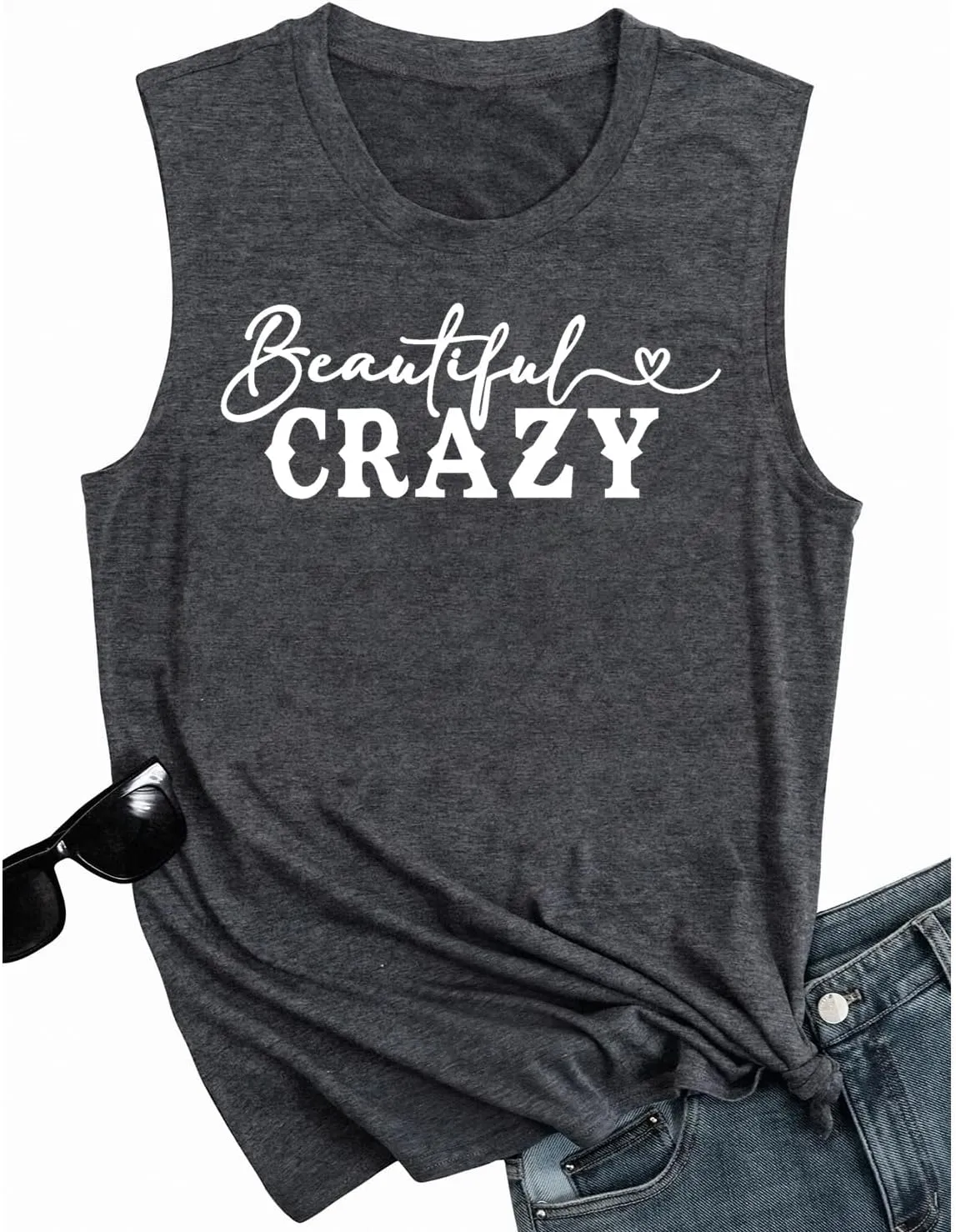 Womens Country Music Tank Tops Beautiful Crazy Shirts Girls Country Life Sleeveless Tops