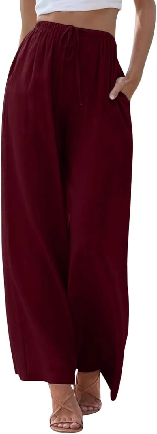 Women's Fleece Lined Pants Winter Active Vacation Trousers with Pockets Water Resistant Straight Leg